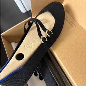 Rothy's Black Flats with Double Straps